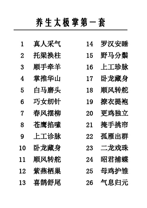 养生太极掌第一二三套