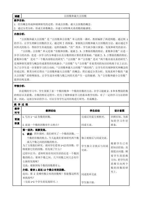 公因数和最大公因数