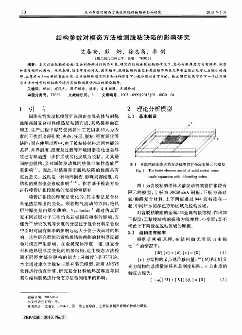 结构参数对模态方法检测脱粘缺陷的影响研究