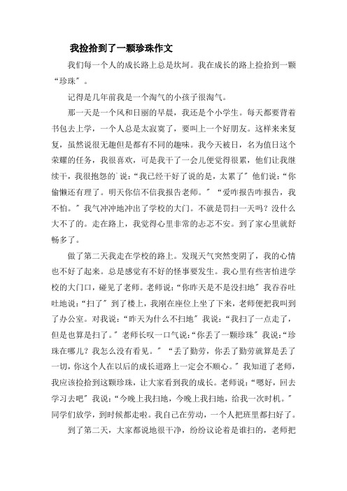 我捡拾到了一颗珍珠作文精选