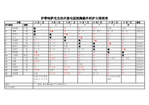 护士排班