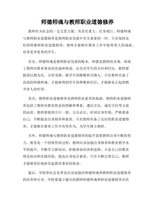 师德师魂与教师职业道德修养