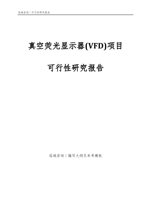 真空荧光显示器(VFD)项目可行性研究报告