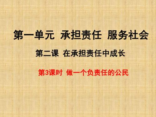 人教版九年级全册政治课件2.3做一个负责任的公民 (共43张PPT)