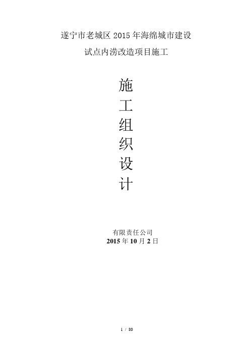 宁市老城区2015年海绵城市建设试点内涝改造项目施工
