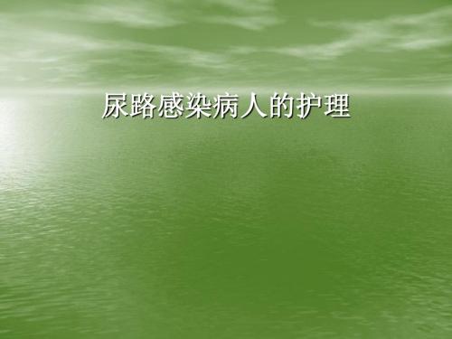 尿路感染病人的护理 精品