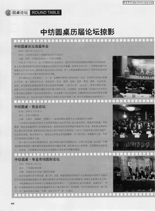 中纺圆桌历届论坛掠影
