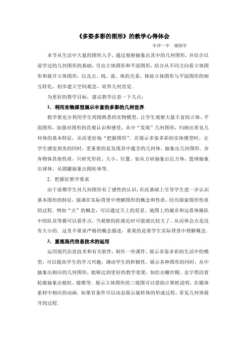 《多姿多彩的图形》教学建议
