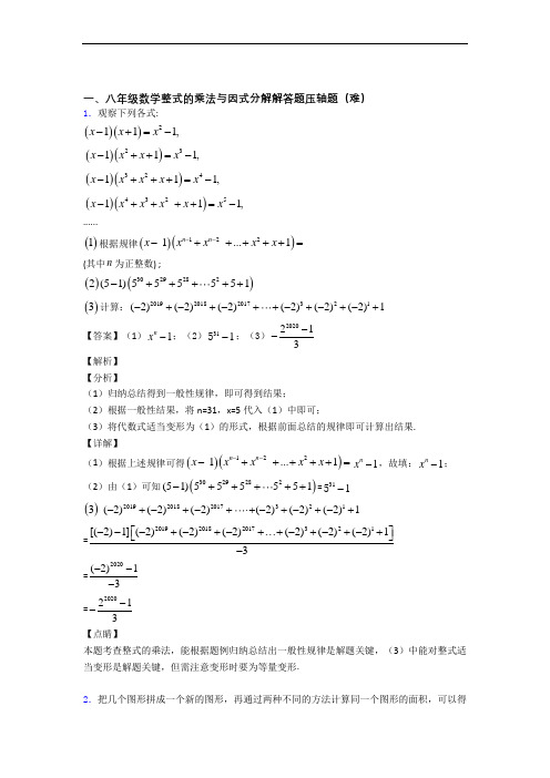上海中远实验学校数学整式的乘法与因式分解(培优篇)(Word版 含解析)