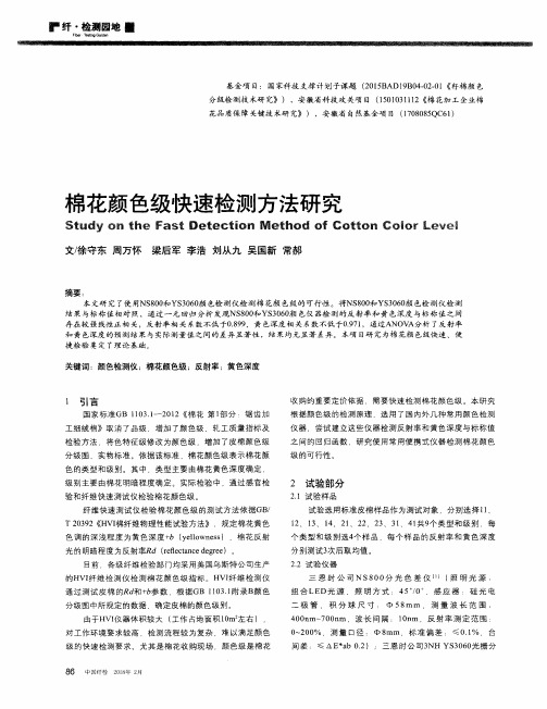 棉花颜色级快速检测方法研究
