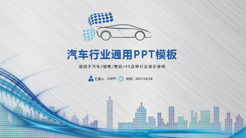 汽车行业通用PPT模板