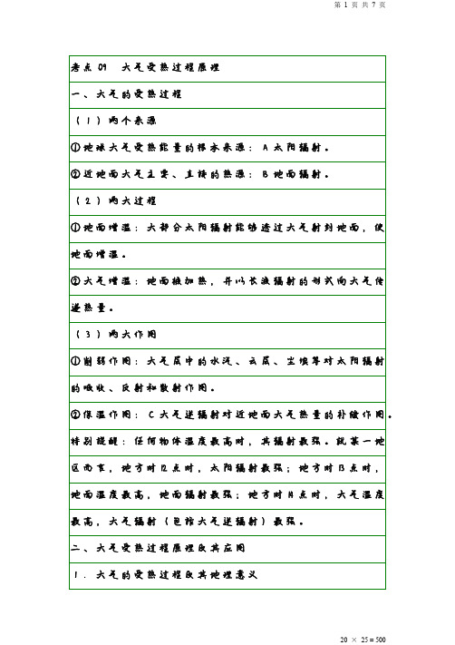 地理学霸笔记09 大气受热过程原理