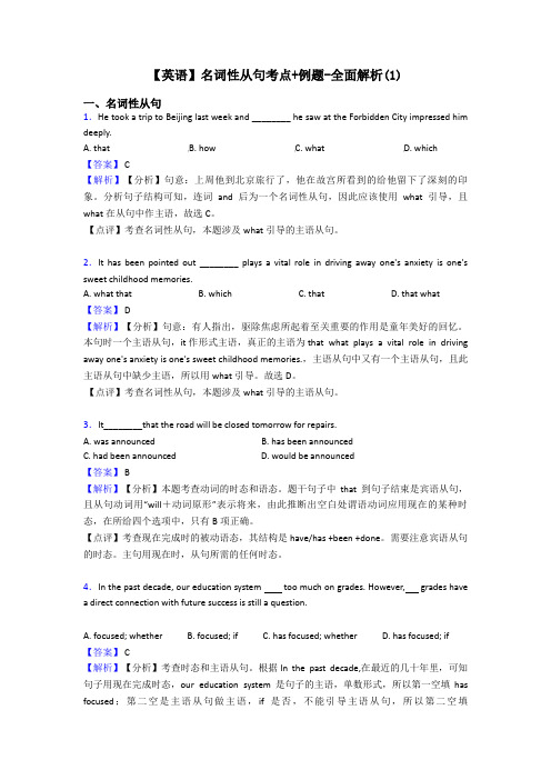 【英语】名词性从句考点+例题-全面解析(1)