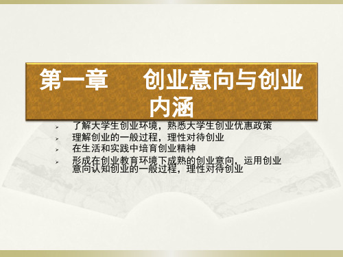 002第一章  创业意向与创业内涵
