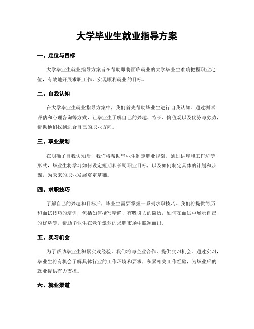 大学毕业生就业指导方案