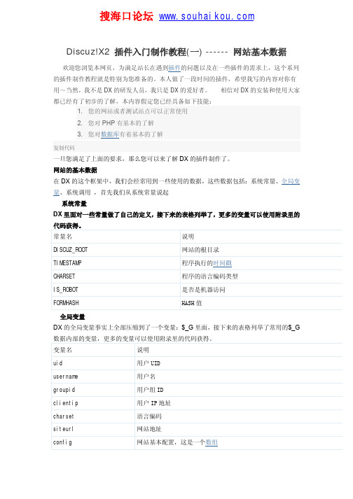 Discuz!X2 插件入门制作教程(三)-(页面嵌入 & 导航)