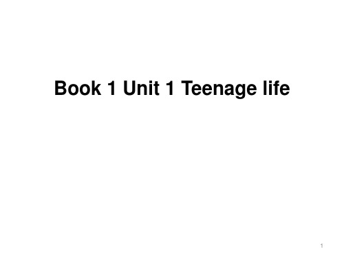 高中英语 人教版book1 Unit 1 Teenage life单词记忆课件