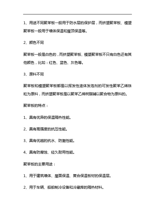 挤塑聚苯板和聚苯板的区别