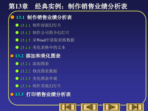 ppt 课件制作教程 第13章  经典实例：制作销售业绩分析表