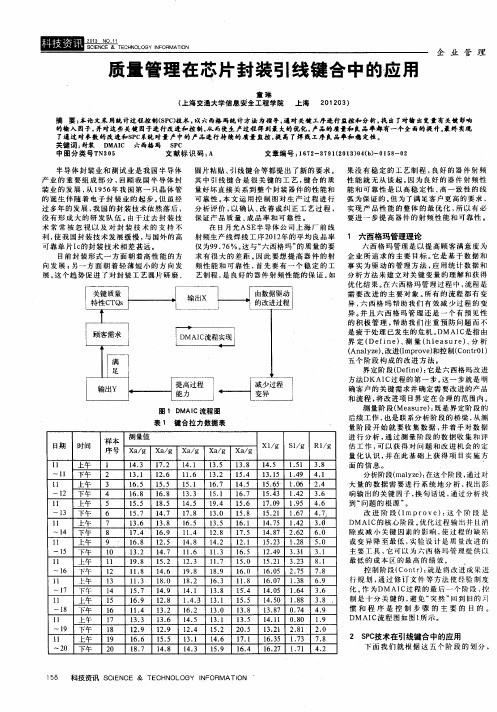 质量管理在芯片封装引线键合中的应用