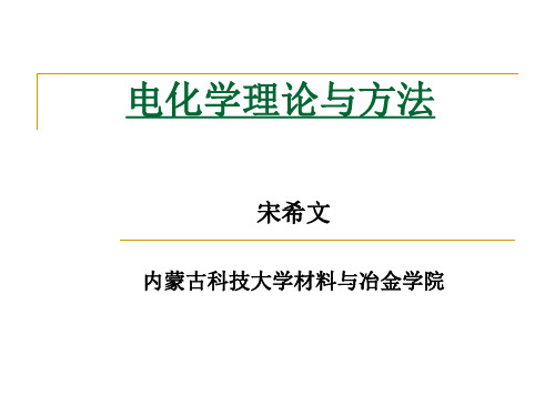电化学理论与方法 第一章 绪论