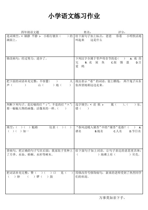 四年级语文课堂拓展练习IV (19)