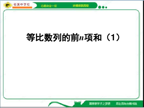 人教A版高中数学必修5课件：2.5等比数列的前n项和(共16张PPT)