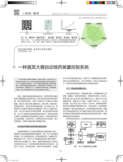 一种蔬菜大棚自动喷药装置控制系统