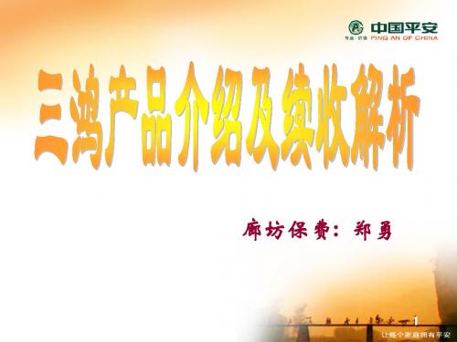 三鸿产品介绍及续收解析