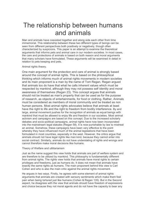 The relationship between humans and animals