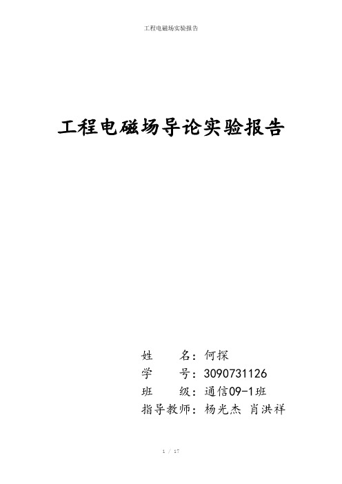 工程电磁场实验报告参考模板
