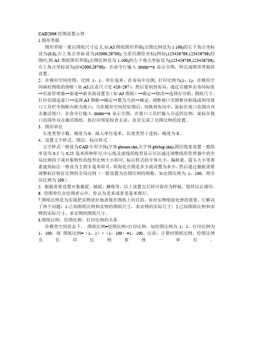 CAD2006绘图设置心得