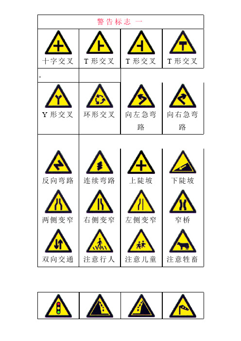 道路、旅游标志大全