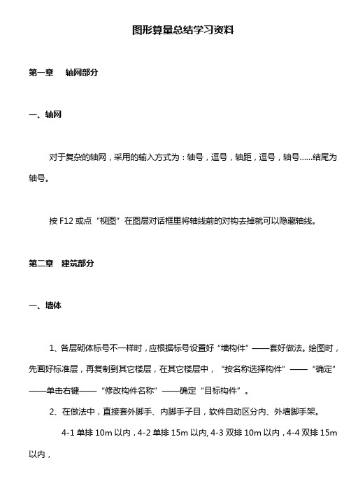 33-图形算量总结学习资料