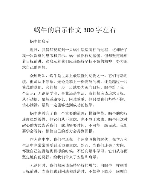 蜗牛的启示作文300字左右