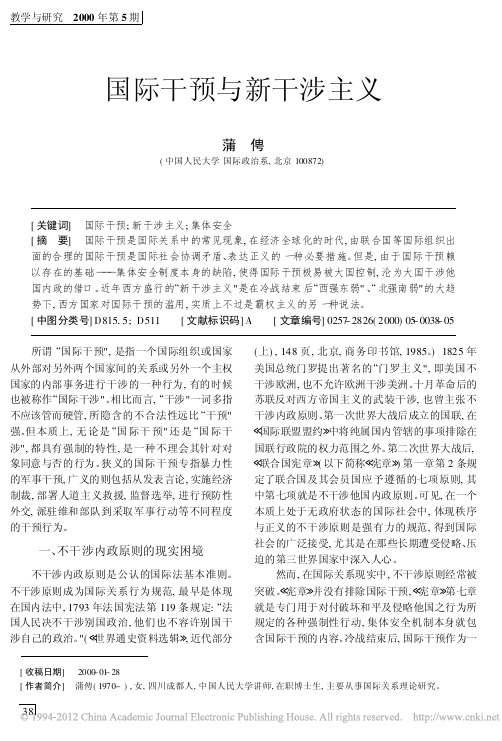 国际干预与新干涉主义