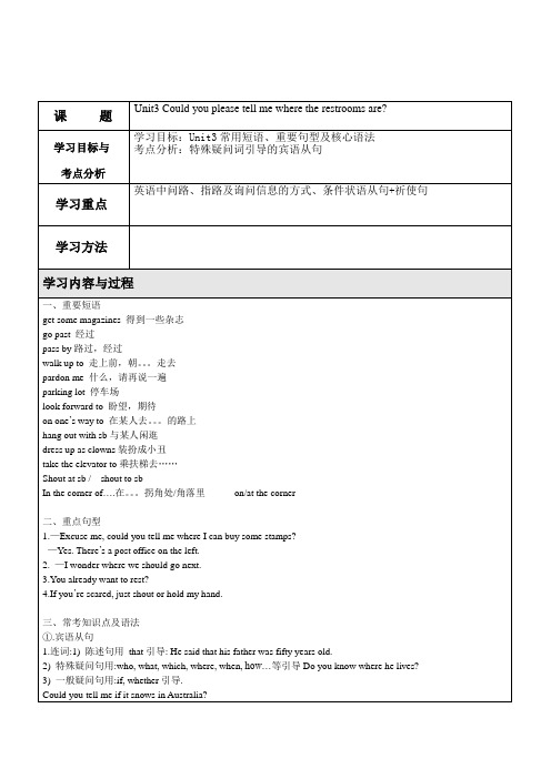Unit3-Could-you-please-tell-me-where-the-restrooms-are教材解析加课后习题讲解