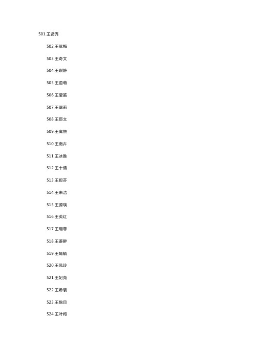 王姓女孩名字100个