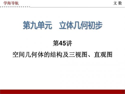 2015届高三数学(文)第一轮总复习课件 第45讲 空间几何体的结构及三视图、直观图