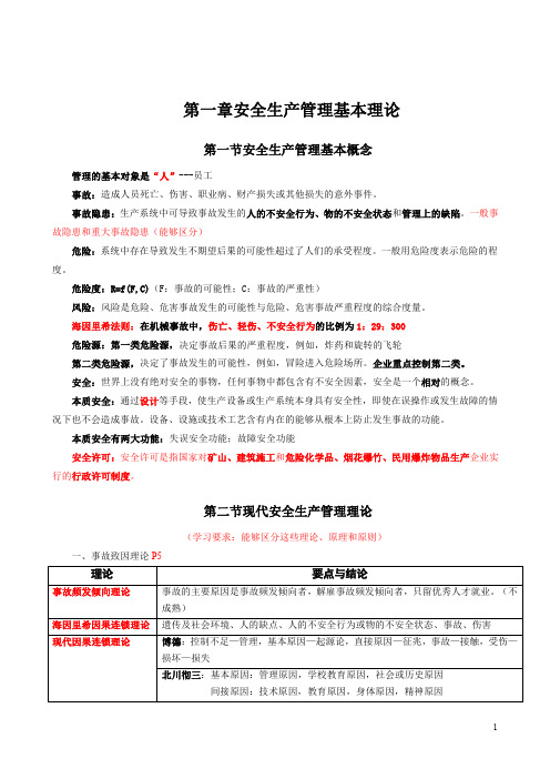 2020年注册安全工程师安全生产管理考试考点汇总