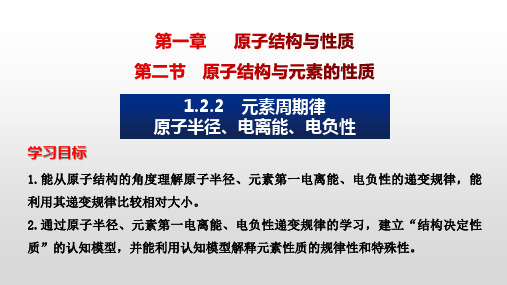 1.2.2 原子半径、电离能、电负性  课件  高二下学期化学人教版(2019)选择性必修2