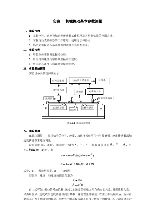 实验一 机械振动基本参数测量