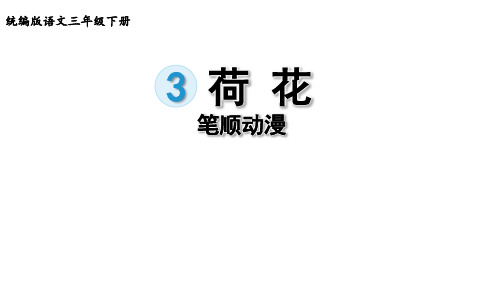 统编版三年级语文下册 3荷花(笔顺动漫)课件