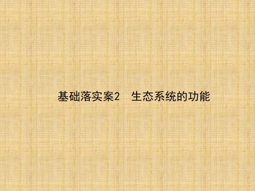 高考生物一轮复习构想 第四单元 生态系统与环境保护 基础落实案2 生态系统的功能名师精编课件 新人教版必修
