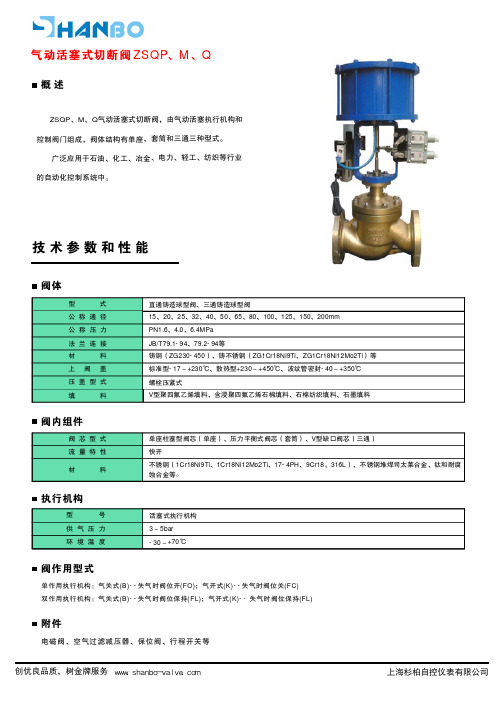 ZSQP气动活塞式切断阀