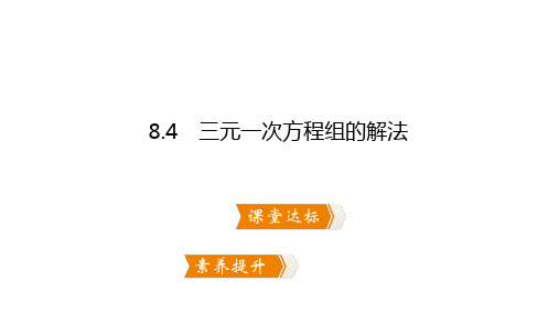 2020年春人教版七年级数学下册同步练习课件：8.4 三元一次方程组的解法
