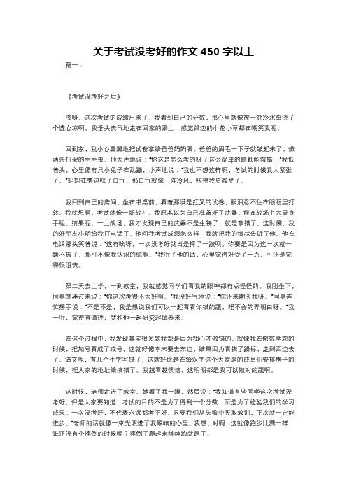关于考试没考好的作文450字以上