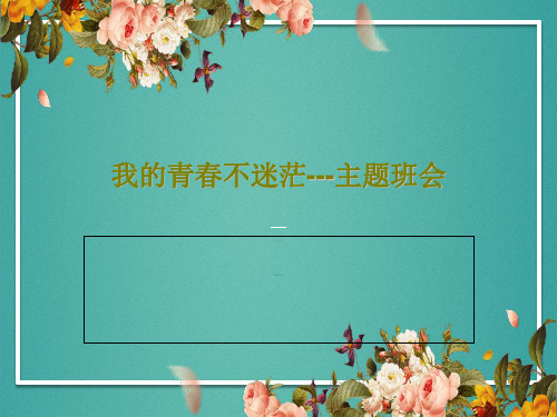 我的青春不迷茫---主题班会共41页