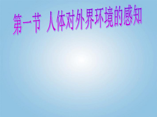 第一节 人体对外界环境的感知》课件