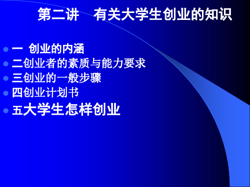 大学生创业知识PPT精品文档32页